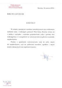 Komunikat - oszczędzaj wodę !
