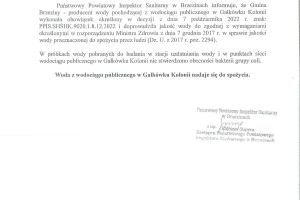 Woda z wodociągu publicznego w Gałkówku-Kolonii nadaje się do spożycia !