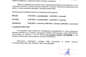Komunikat Wójta Gminy Brzeziny w sprawie przeprowadzenia kolejnego etapu wprowadzającego radiowy (zdalny) odczyt wskazań wodomierzy na terenie Gminy Brzeziny w miejscowościach Buczek, Jaroszki i Eufeminów.