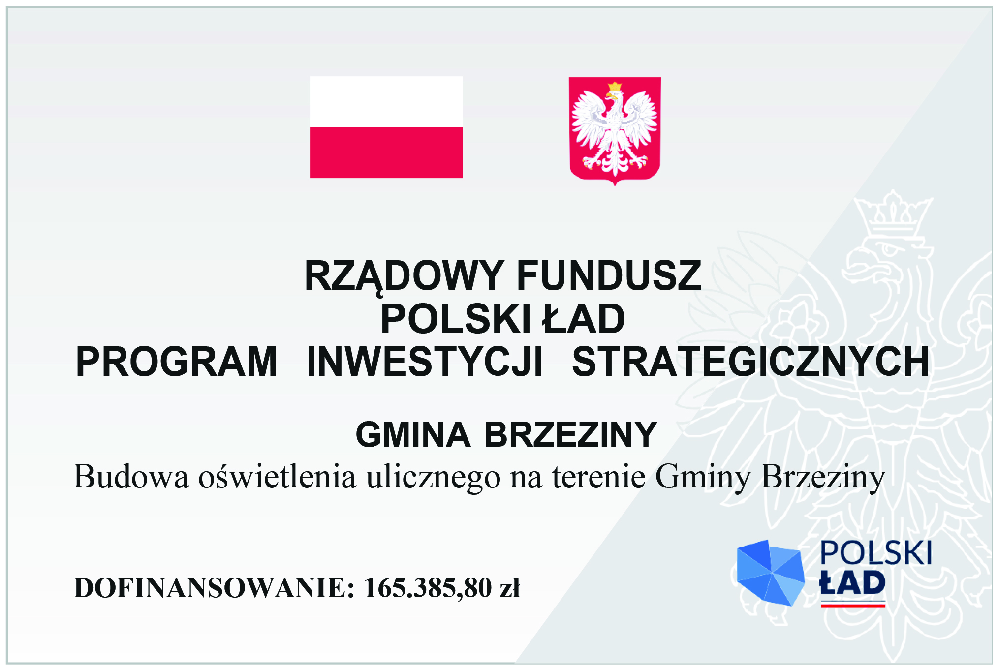 Tablica informacyjna Renia Dejak budowa oświetlenia ulicznego