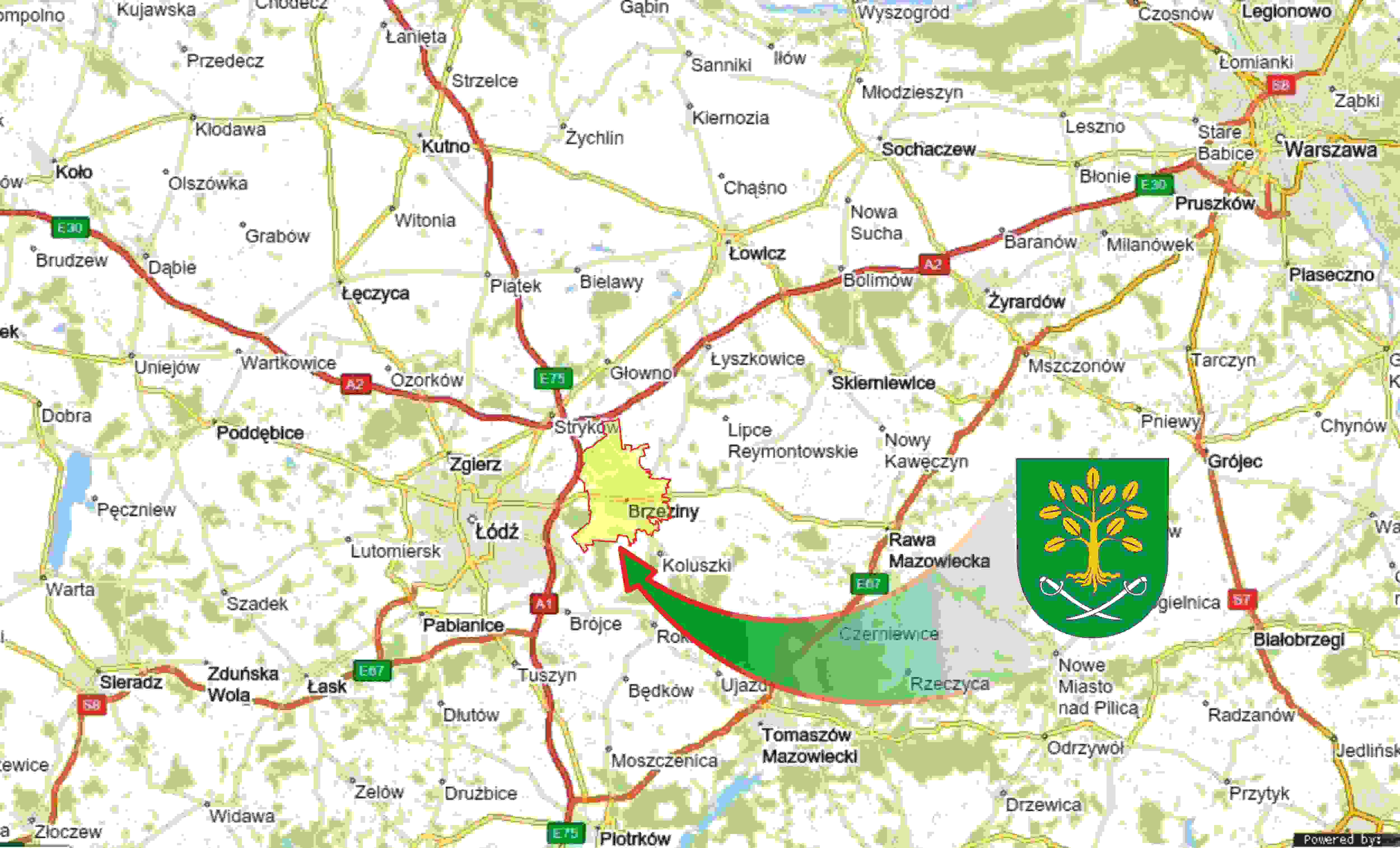 mapa lokalizacji autostrady herb 2 www