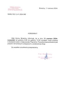 Przerwa w dostawie wody w miejscowości Paprotnia - w dniu 13 czerwca (czwartek), w godzinach 08:00 - 10:00.