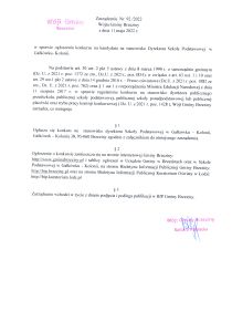 Ogłoszenie konkursu na kandydata na stanowisko Dyrektora Szkoły Podstawowej w Gałkówku-Kolonii.