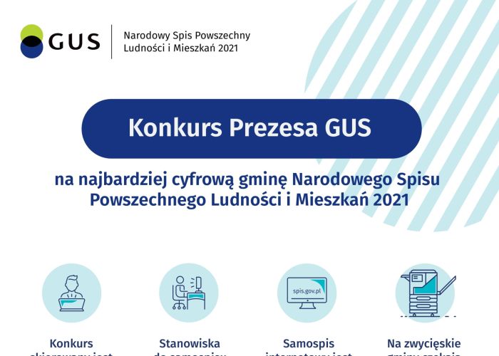 Konkurs Prezesa GUS na najbardziej cyfrową gminę Narodowego Spisu Powszechnego Ludności i Mieszkań 2021