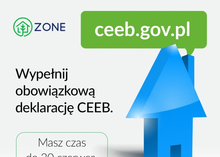 Przypominamy o konieczności złożenia deklaracji do Centralnej Ewidencji Emisyjności Budynków do dnia 30 czerwca br.